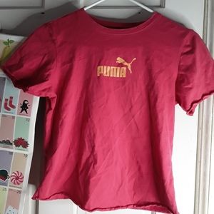 Girls Pink/Red Puma T-shirt